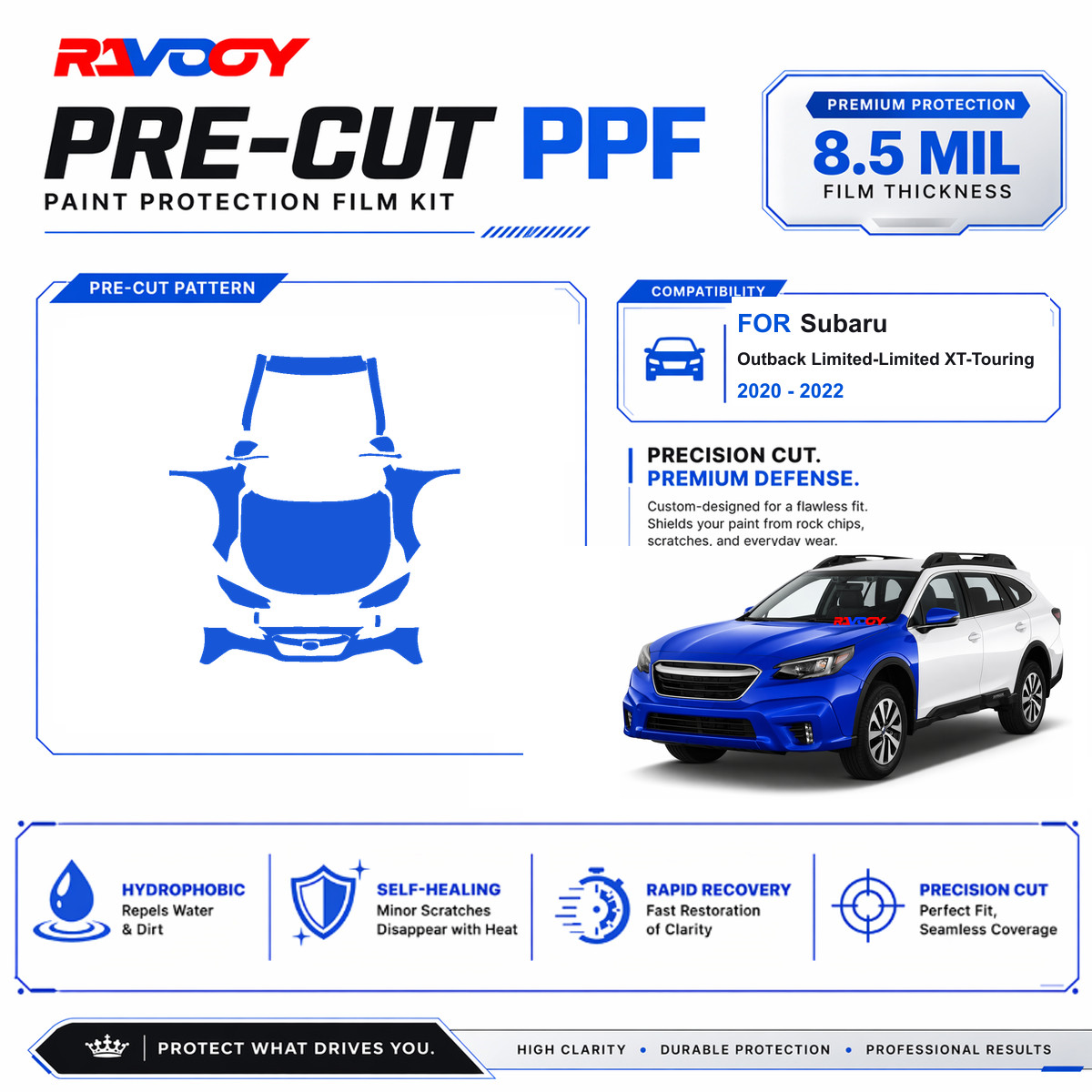 Precut PPF Clear Bra Kit For Subaru Outback Limited-Limited XT-Touring 2020-2022