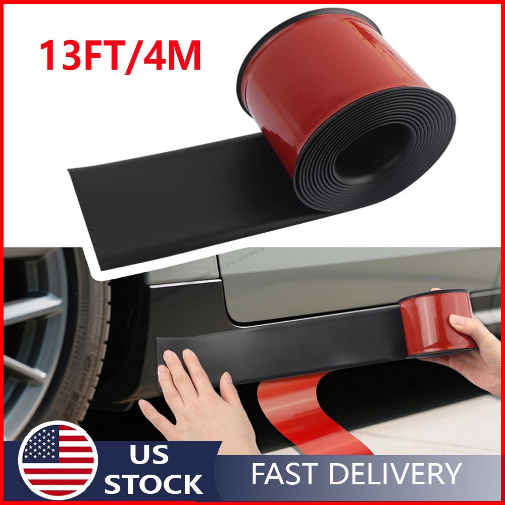 13FT Car Side Skirt Rocker Panel Trim For Chevy Rubber Anti-Scratch Edge Guards