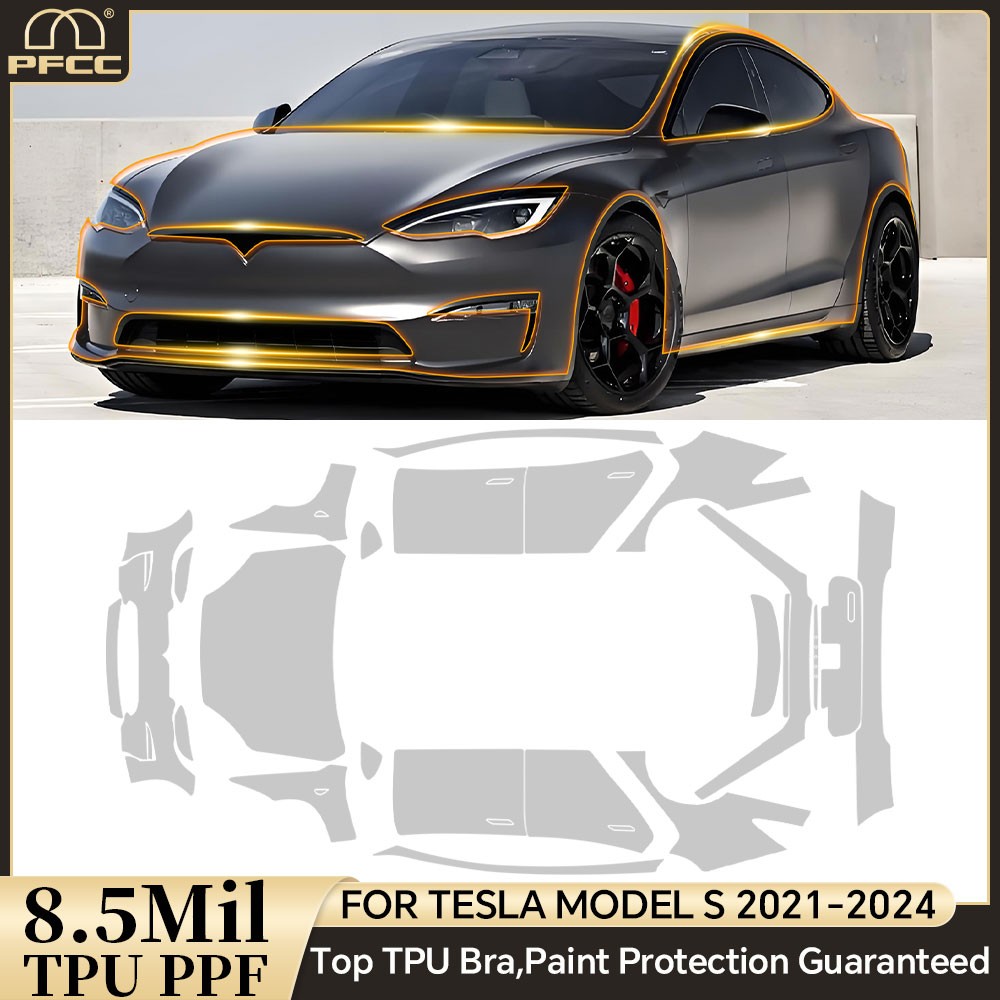 Tesla Model S 2021-2025 Full Car PreCut Paint Protection Film Matte Clear PPF