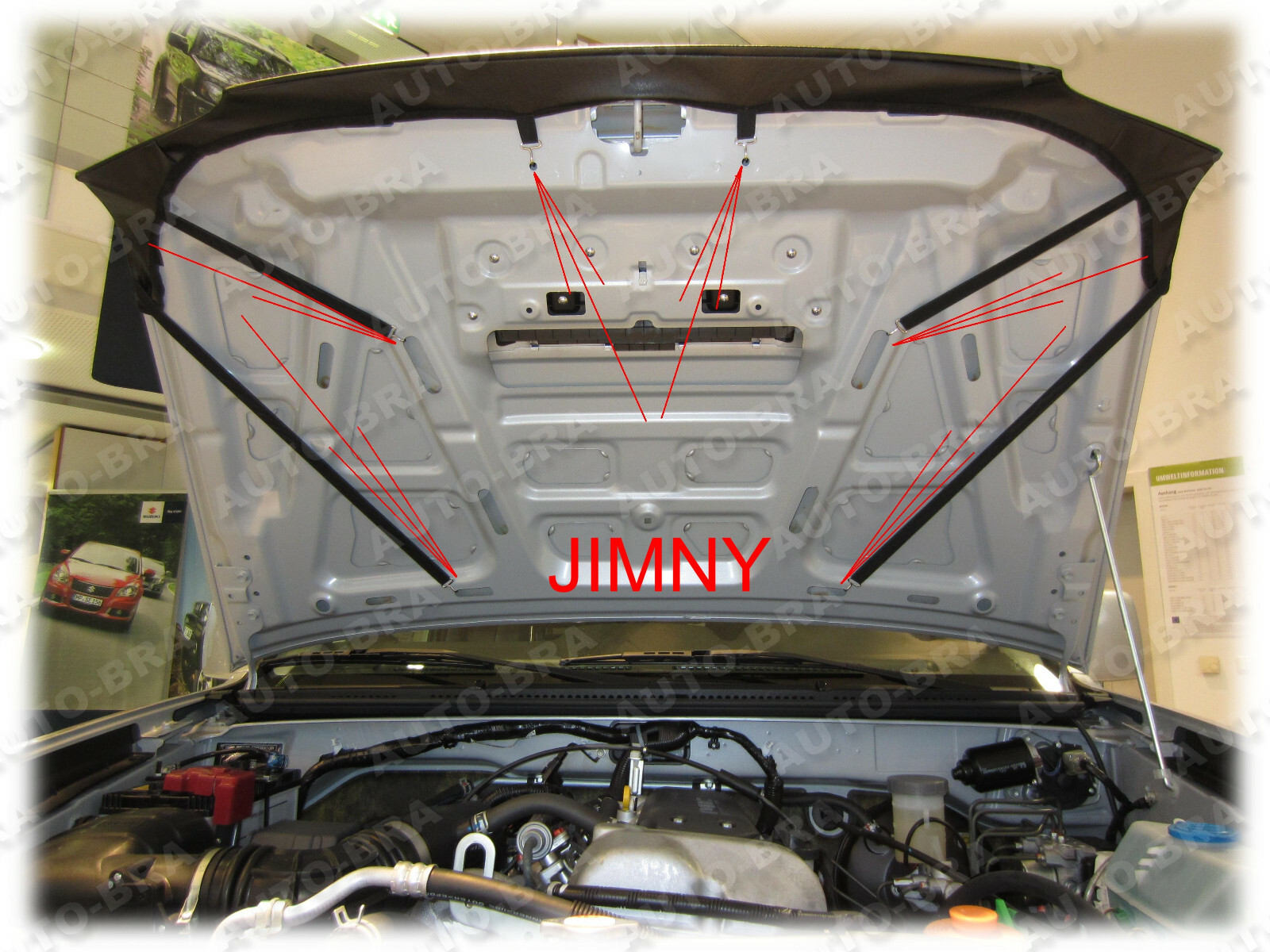 Bonnet bra for Suzuki Jimny manufactured 2012 – 2018 stone chip protection ho…