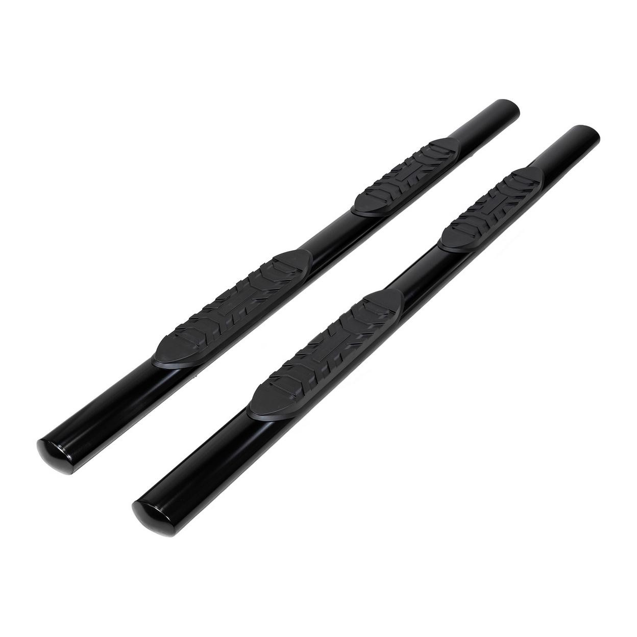 TrailFX 2930314043 4 Inch Oval Straight Powder Coated Black Mild Steel Rocker Pa
