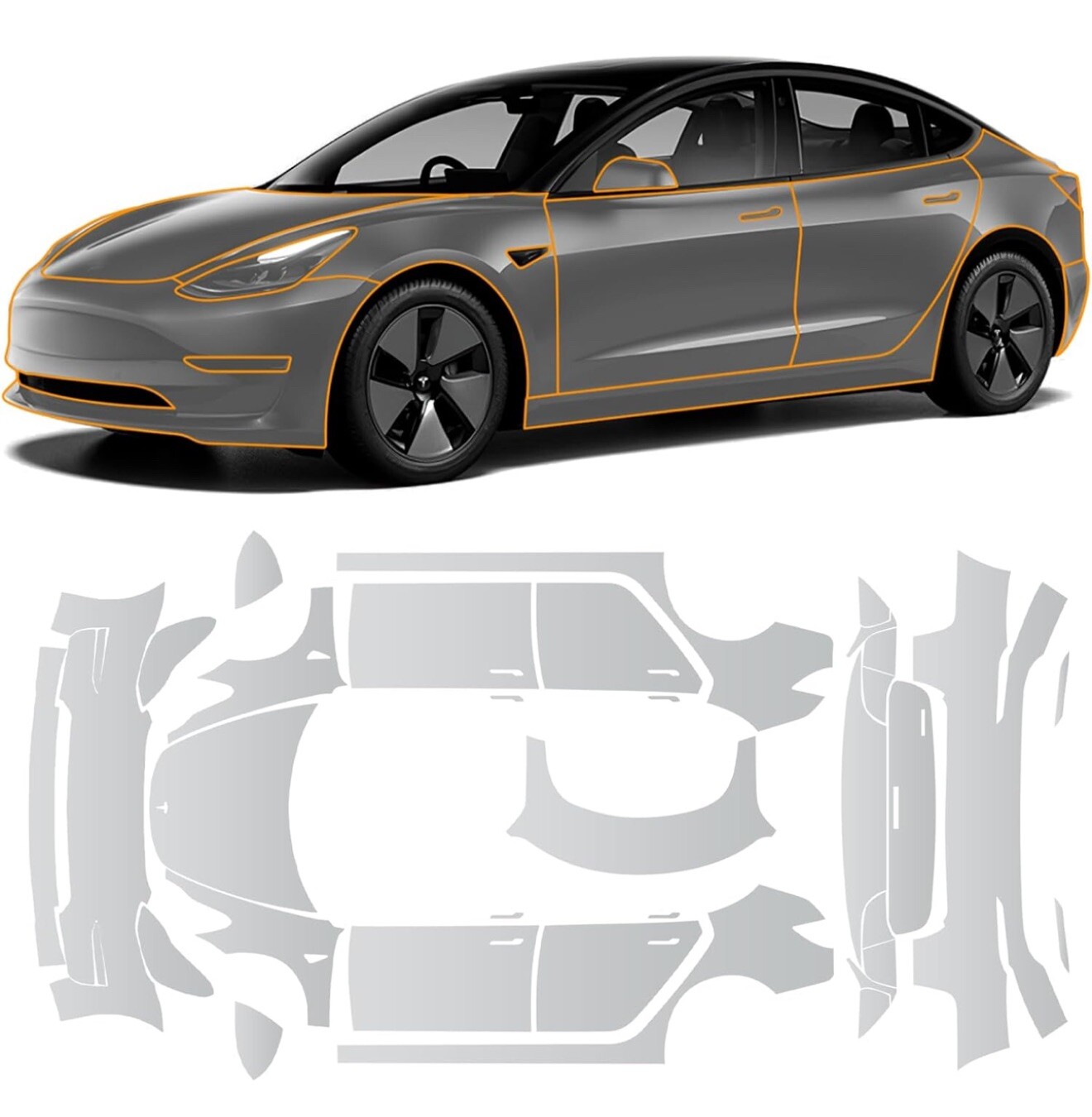 Tesla Model 3 2020-2025 Highland Entire Set 3M PPF Gloss Clear Precut Car