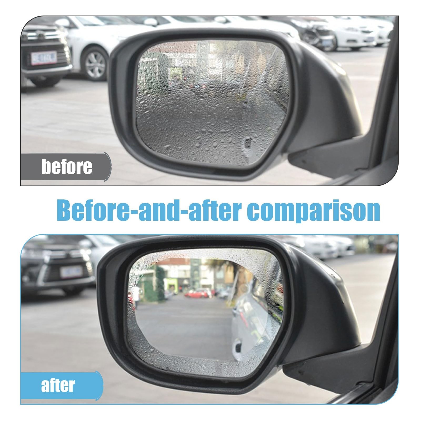 Civwesi 2 PCS Car Oval Rearview Mirror Waterproof 3.94″ x 5.71″, Transparent