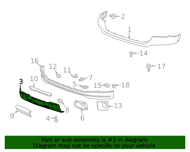 Genuine GM Front Bumper Impact Bar Skid Plate 22902313