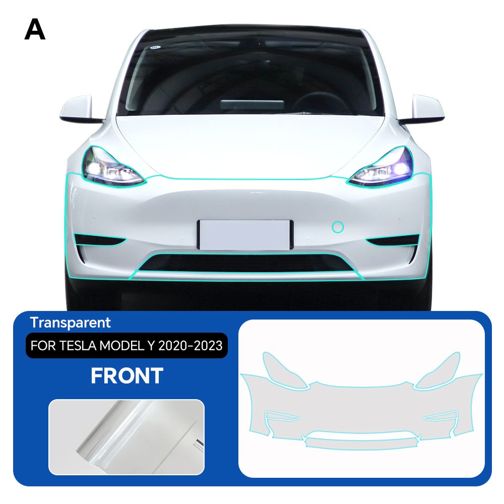 2020-2024 Tesla Model Y Front Bumper Precut Paint Protection Film Clear PPF TPU