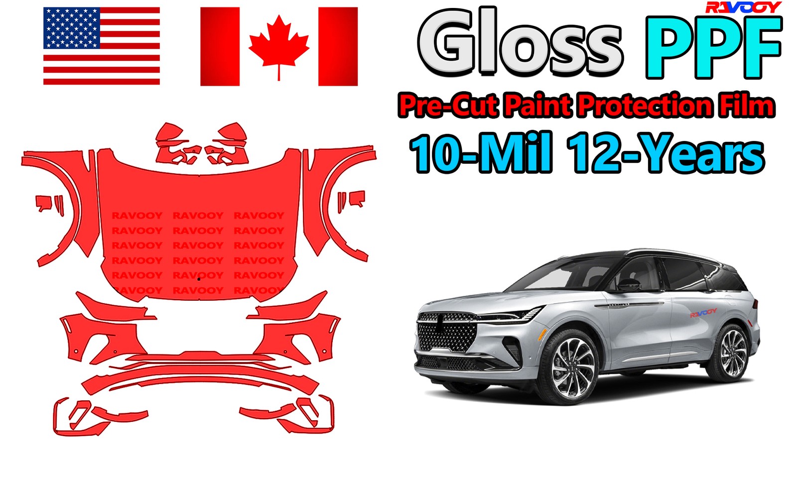 PreCut PPF Paint Protection Film For Lincoln Nautilus Premier 2024-2026 8.5mil