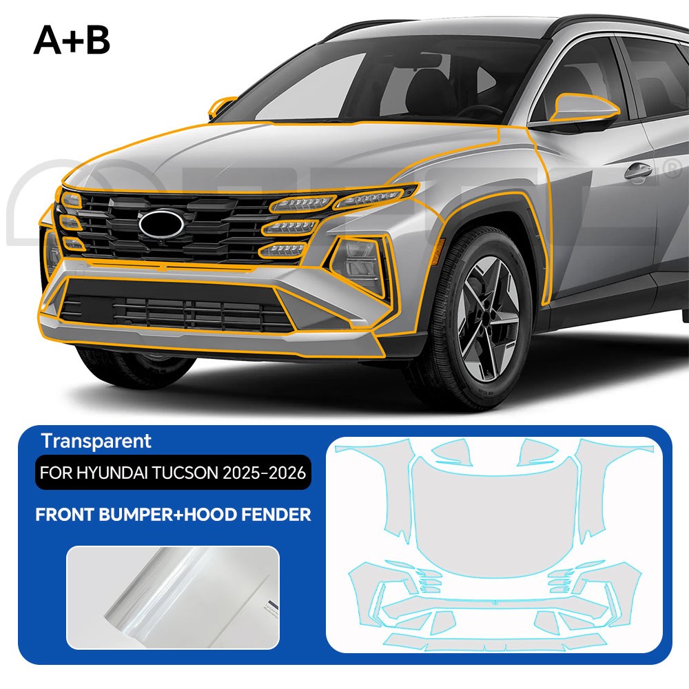 For Hyundai Tucson 2025-2026 Full Front Precut Paint Protection Film Gloss PPF