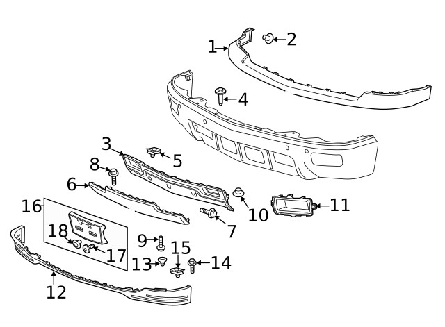 Genuine GM Front Bumper Impact Bar Skid Plate 22944882