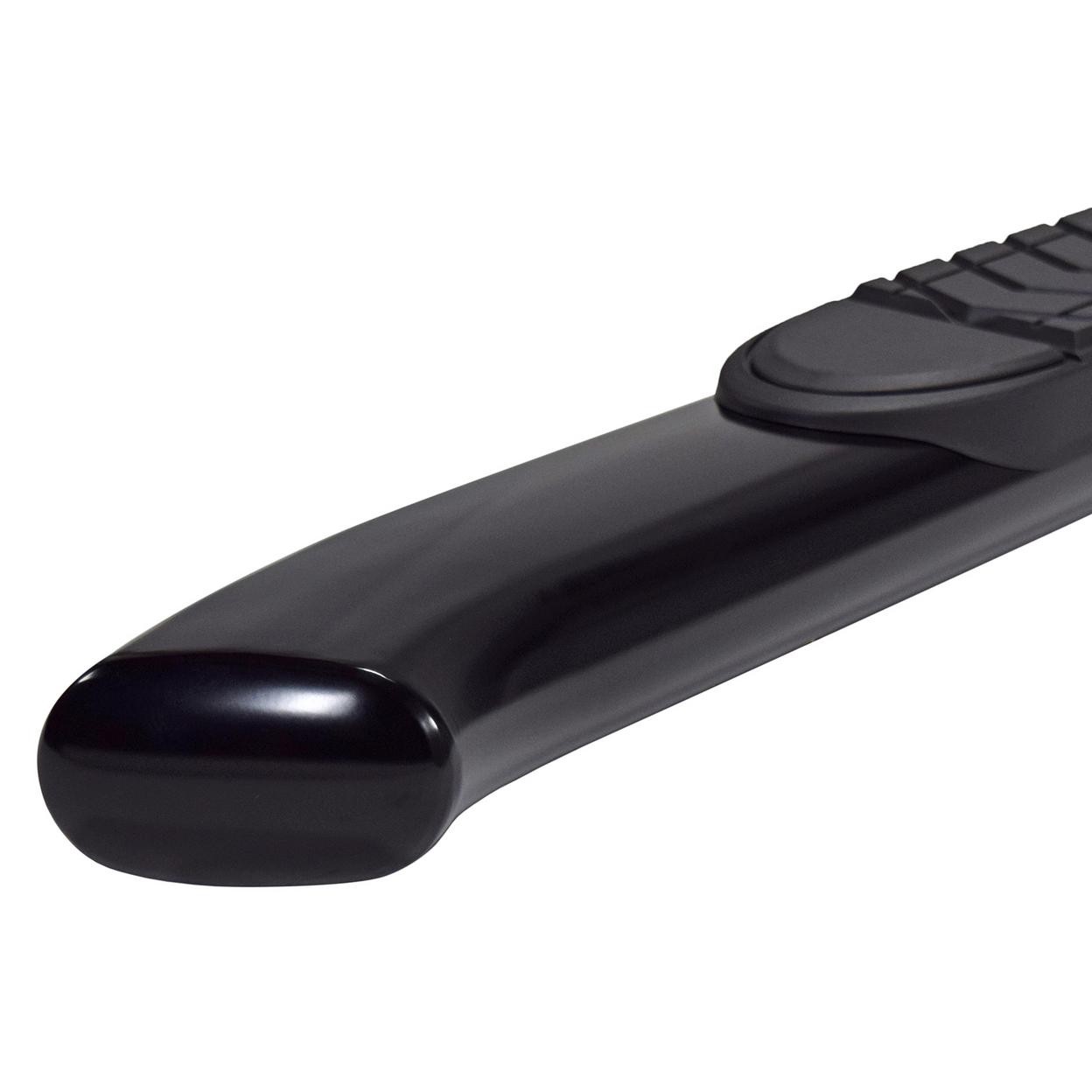 TrailFX A7072B 5 Inch Oval Bent Powder Coated Black Steel Rocker Panel Mount