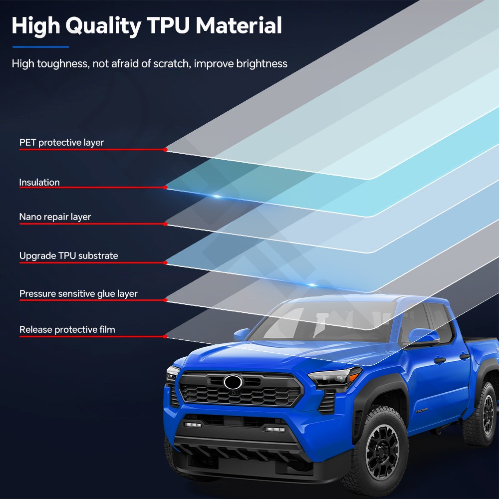 Toyota Tacoma 2024-2026 Rearview Mirror PreCut Paint Protection Clear Bra PPF