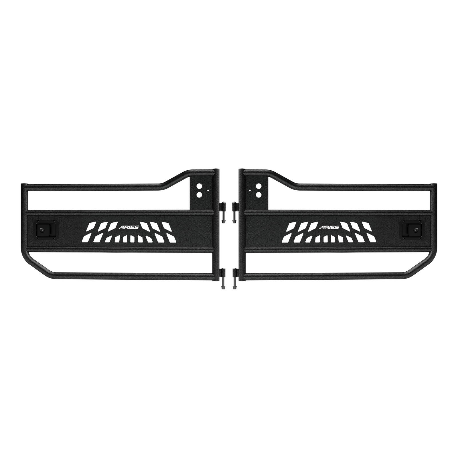 Aries Front Tubular Doors Textured Black Aluminum Set 2 for 07-18 Wrangler JK