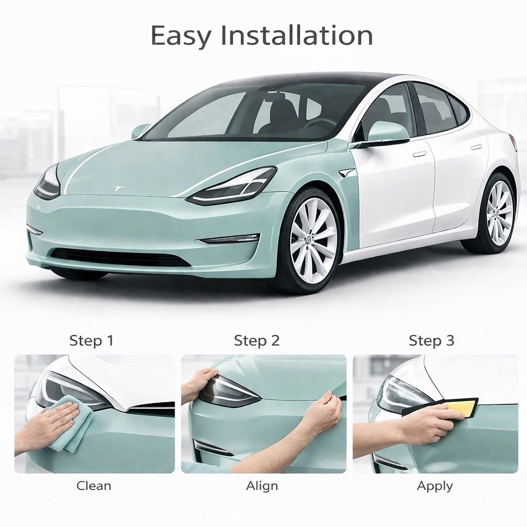 Tesla Model 3 2020-2023Full Front PPF PreCut Kit Clear Bra Protection
