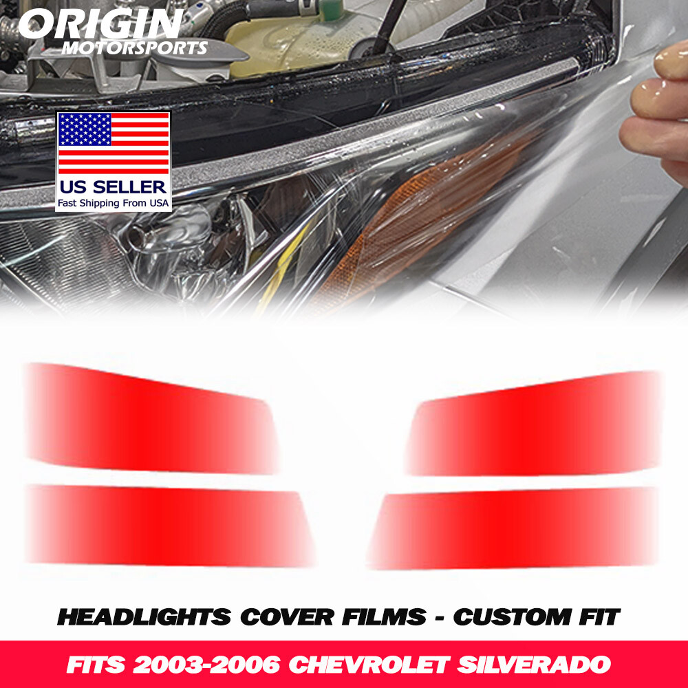 PreCut Headlights Clear Covers Bra Film Kit PPF Fits 2003-2006 SILVERADO