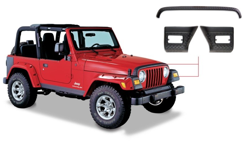 Bushwacker 14005 Trail Armor Hood Guard & Front Corners for 97-06 Jeep Wrangler