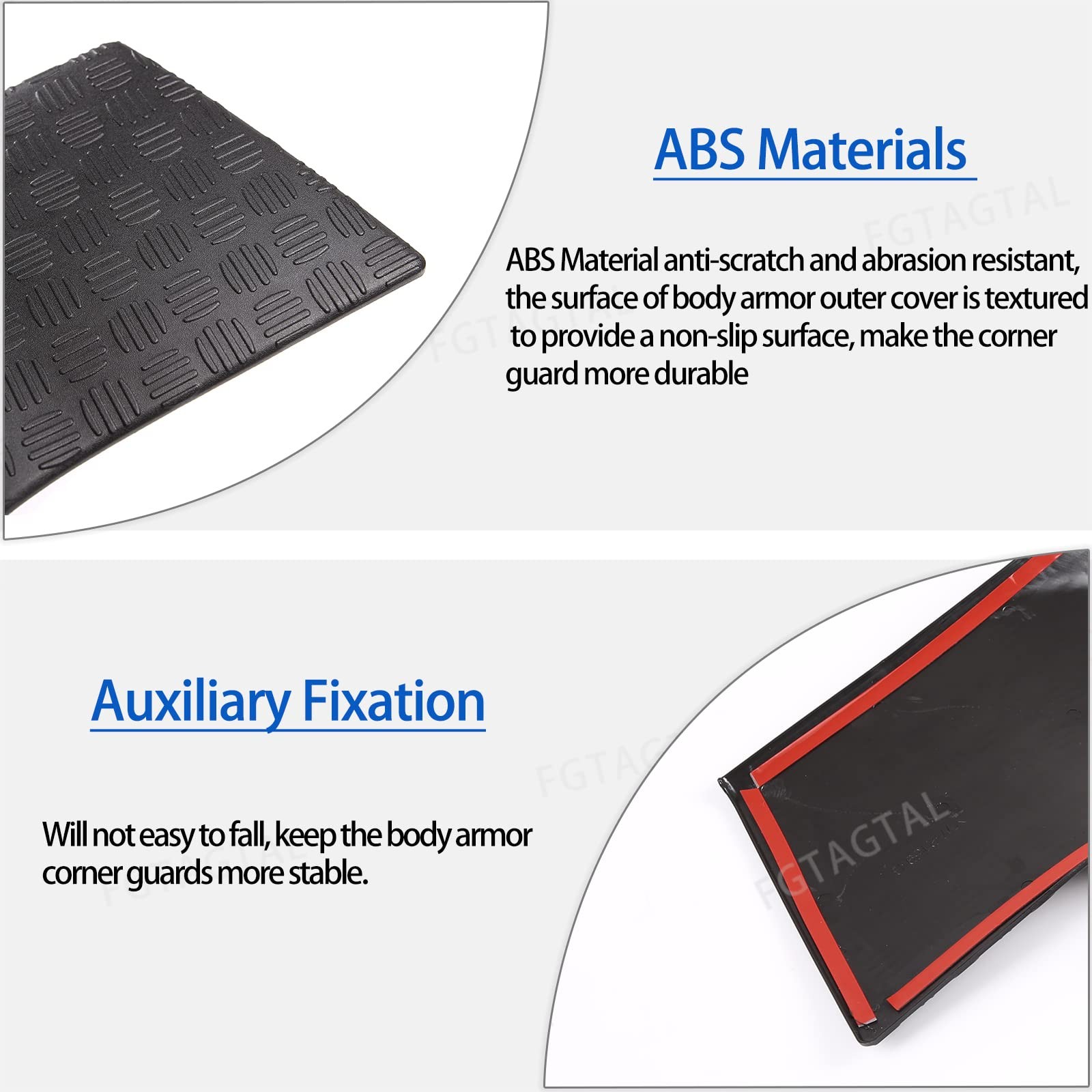 Body Armor Corner Guards Compatible with Toyota FJ Hood Side Panel, Black