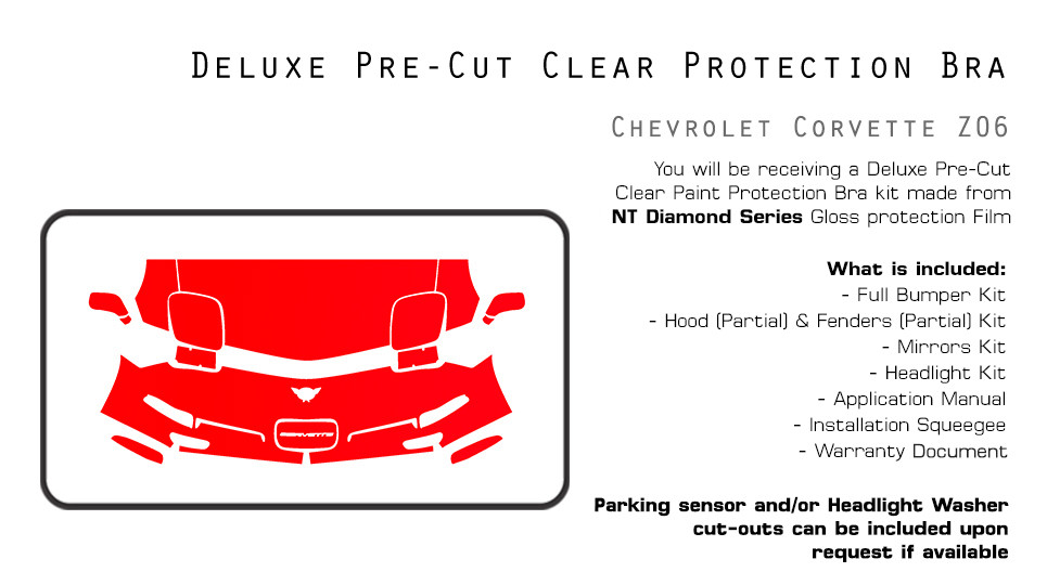 Chevrolet Corvette Z06 2001-2004 PreCut Paint Protection Film Clear Bra