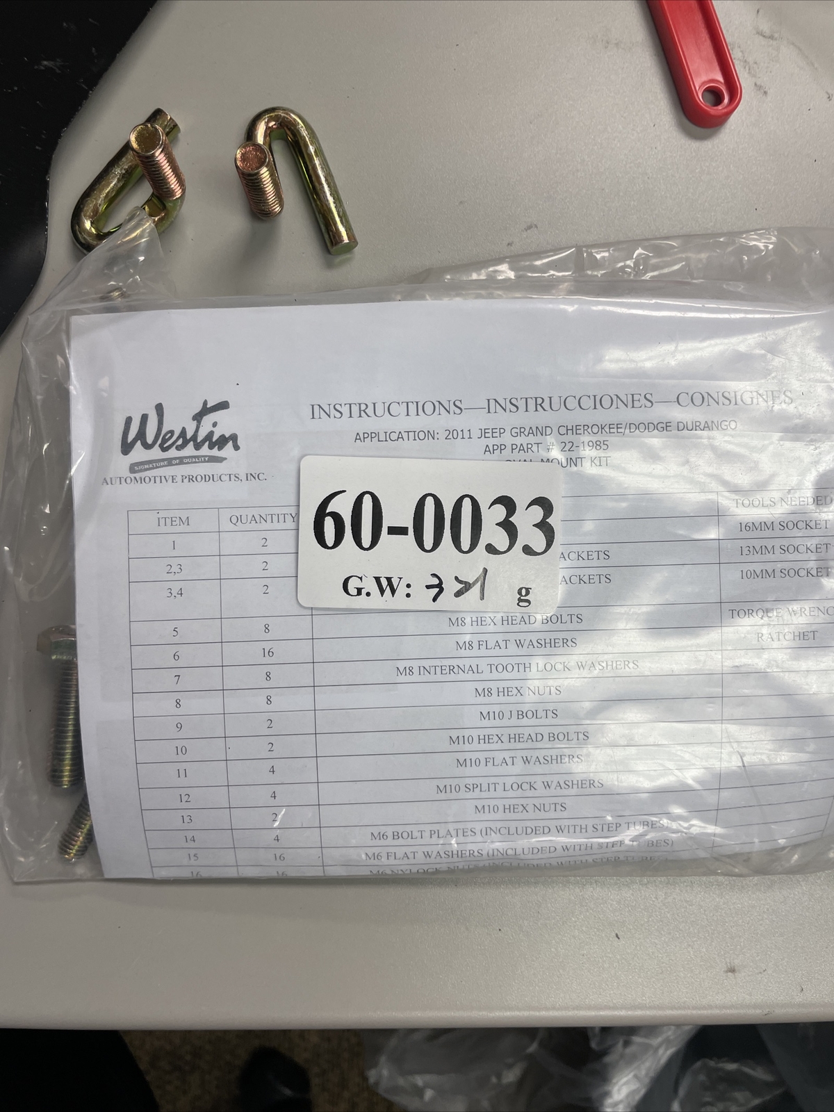 Westin For 2011-2018 Durango/14-18 Grand Cherokee Oval Mounting Brackets 22-1985