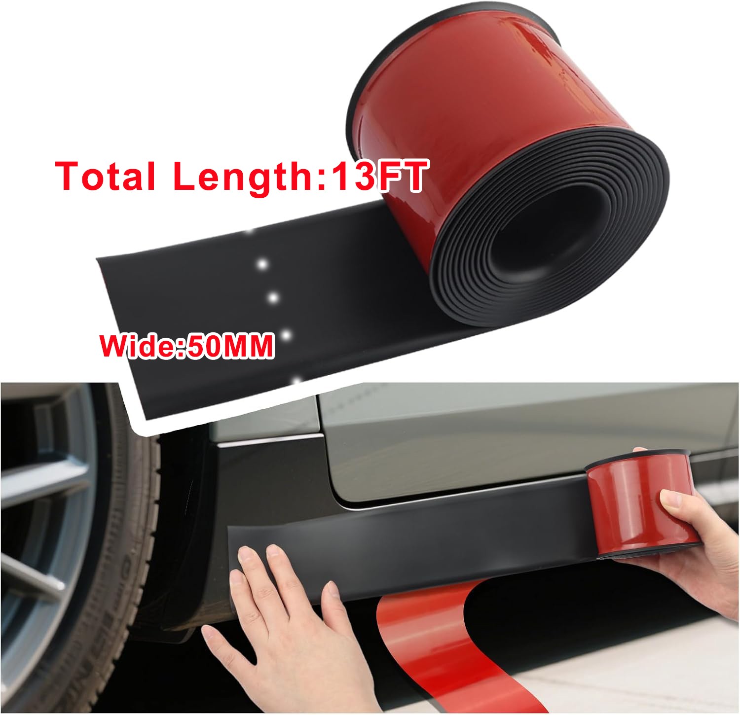 4M Car Side Skirt Rocker Panel Trim For Chrysler Anti-Scratch Rubber Edge Guard