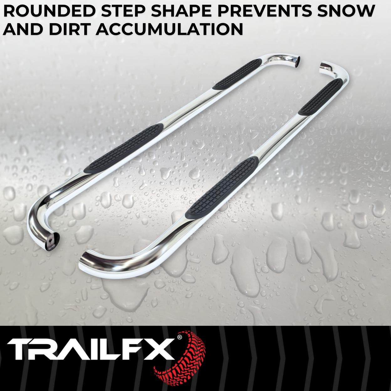 TrailFX 1110134041 3 Inch Round Bent Pol Stainless Steel Without End Caps Frame