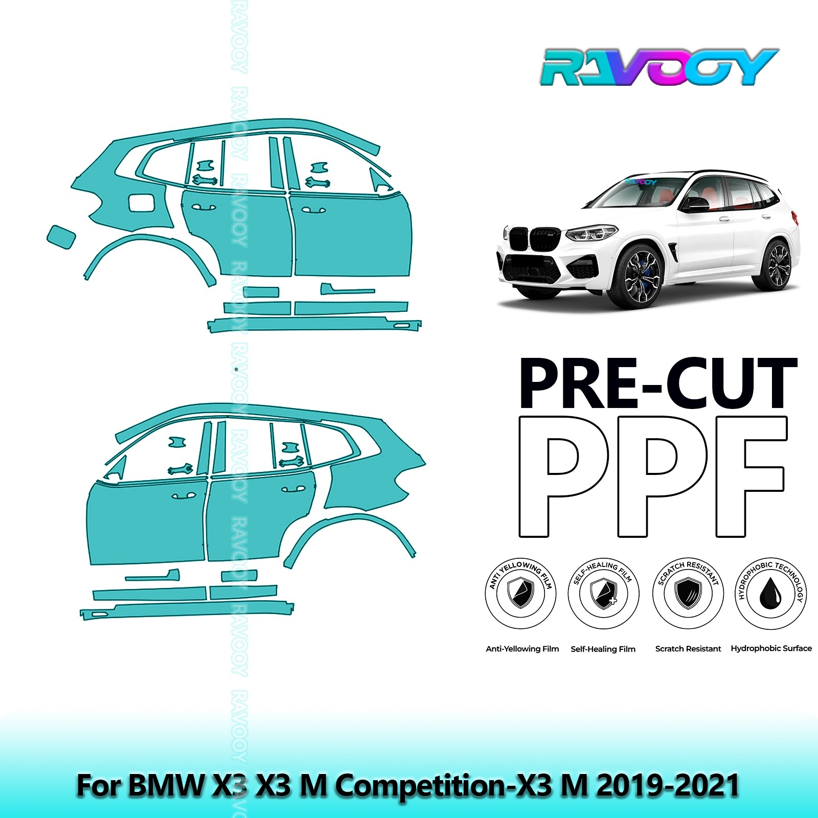 PreCut Paint Protection PPF Kit For BMW X3 X3 M Competition-X3 M 2019-2021