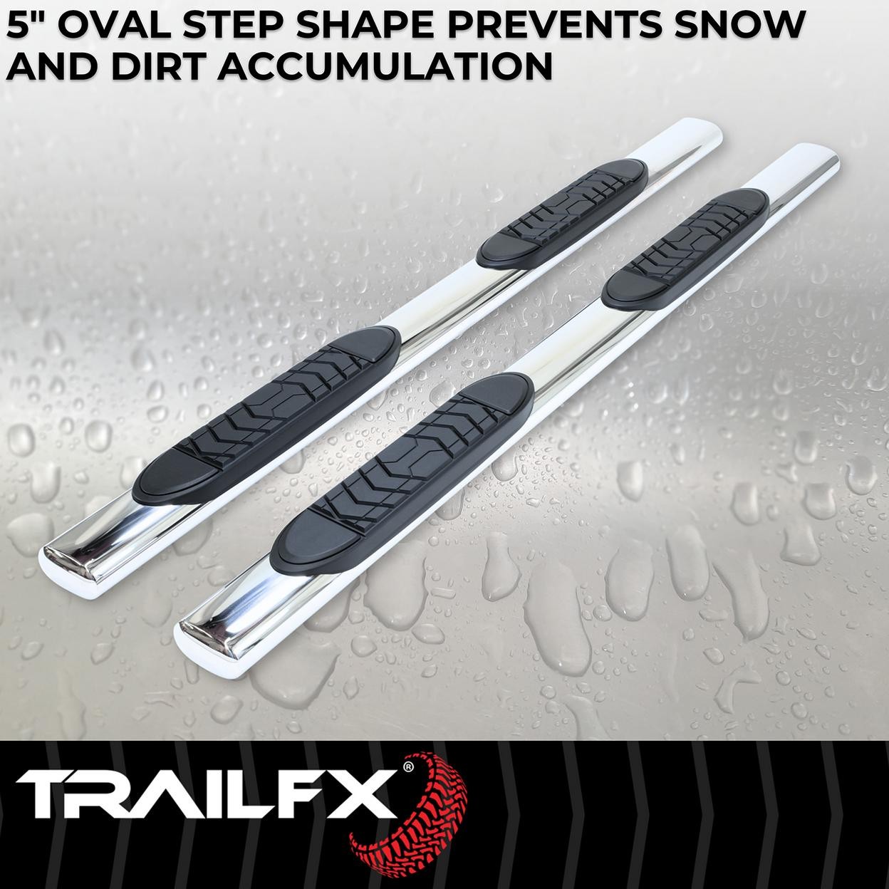 TrailFX A7002S 5 Inch Oval Straight Pol Stainless Steel Frame Body Mount Bolts