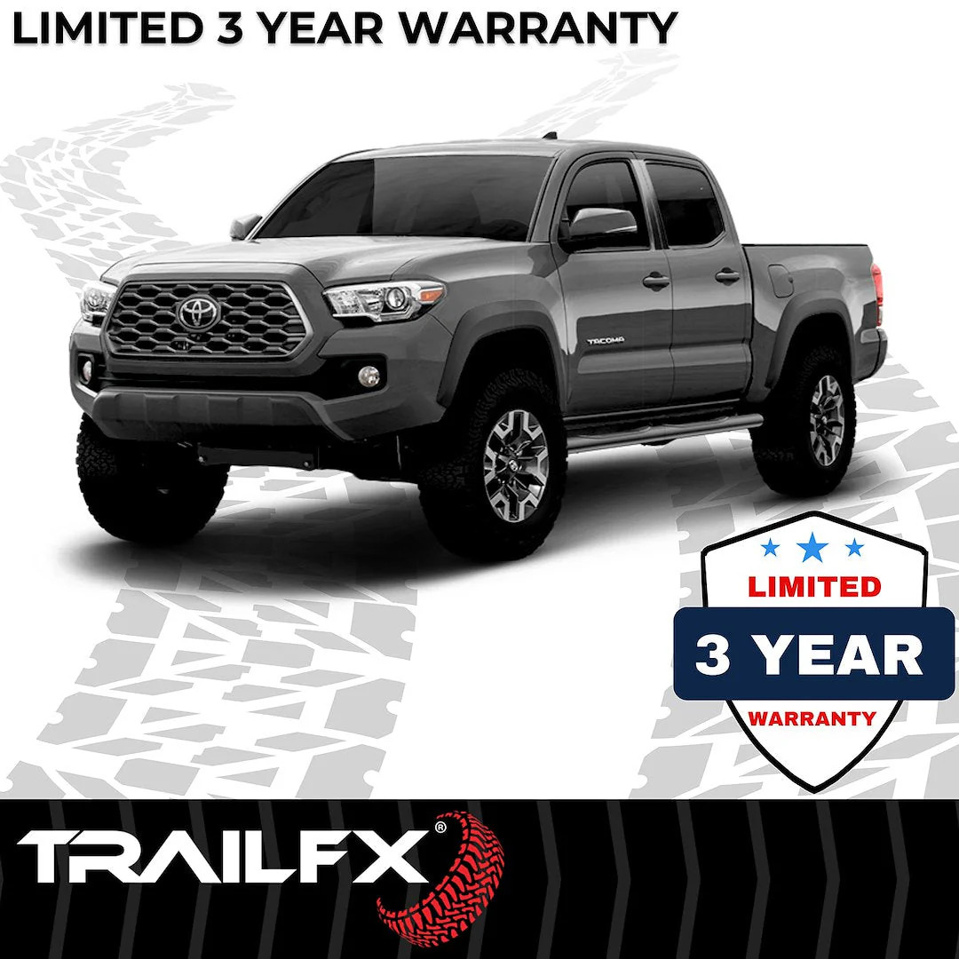 TrailFX 4″ Oval Straight Step Bar For Toyota Tacoma Double- Black (2950522053)