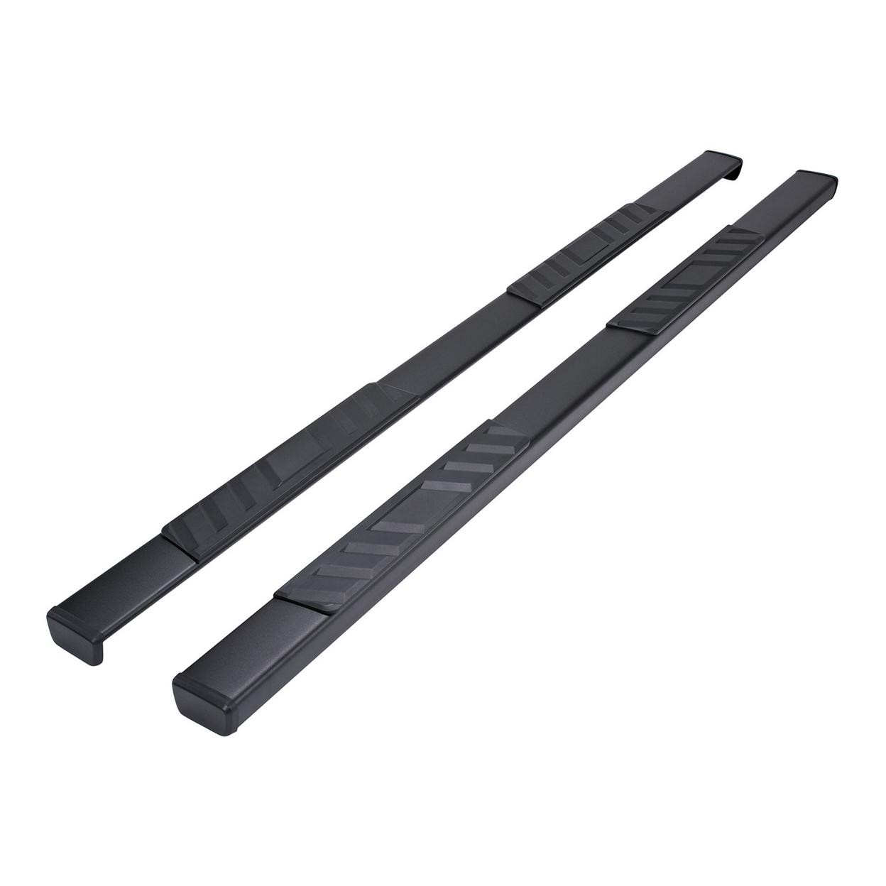 TrailFX A4017B With Step Pads 4 In Trapezoidal Straight Powder Coated Titanium B