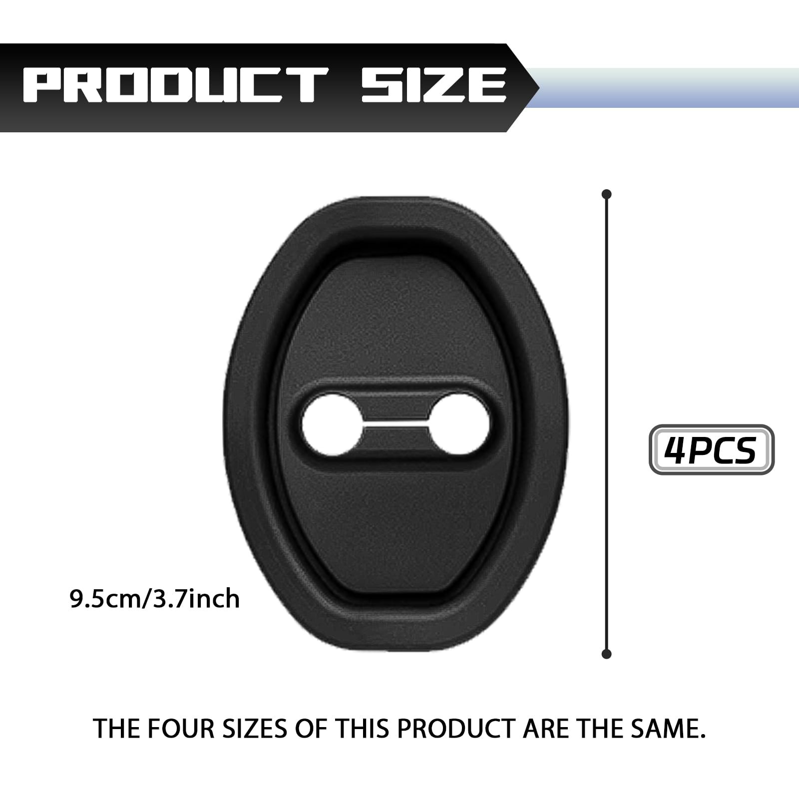SamWinGear 4PCS Car Door Lock Silicone Cover Sound Dampening Pad Black