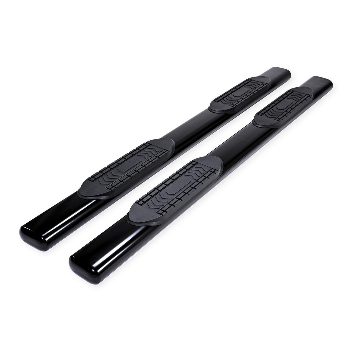 TrailFX A8244B 6 Inch Oval Straight Powder Coated Black Steel Rocker Panel Mount