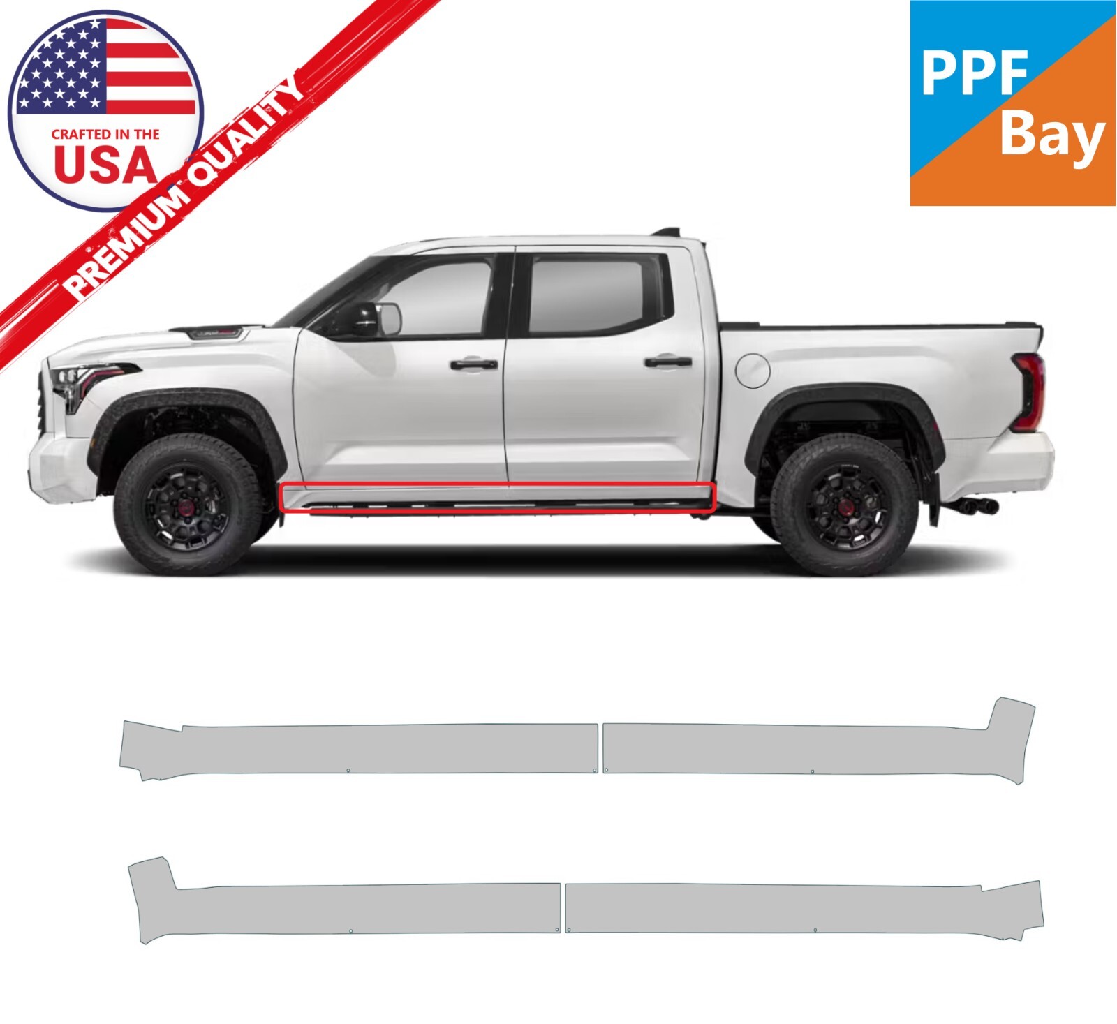 For Toyota Tundra 2022-2024 Rocker Panel Paint Protection Film PreCut PPF