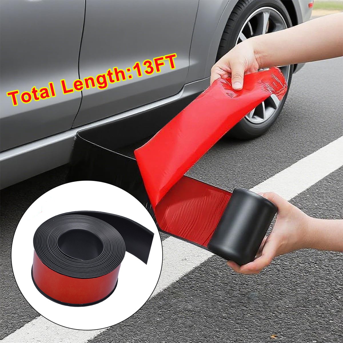 4M Rubber Side Skirt Universal for Chrysler Self-Adhesive Bumper Protector Guard