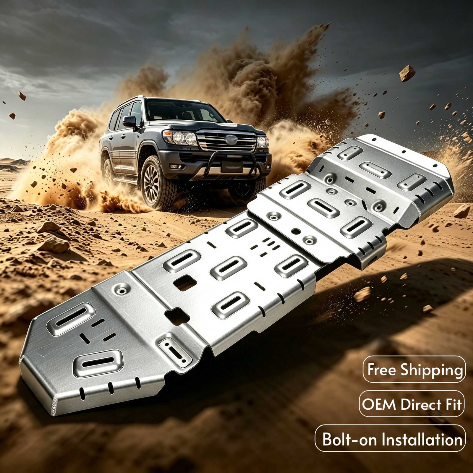 5mm Aluminum Skid Plate For 1998-2007 Toyota Land Cruiser LC100 4.7L Underbody