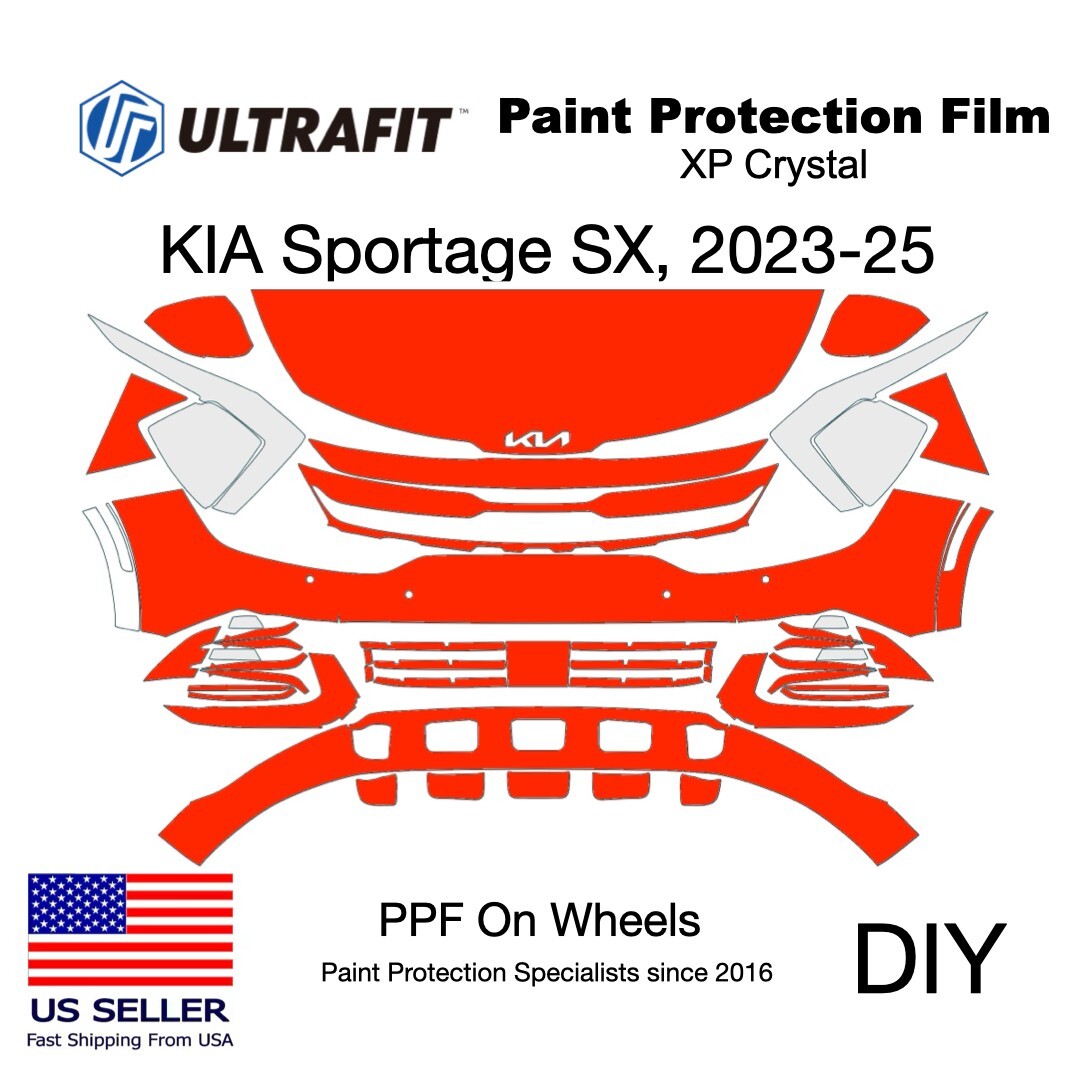 KIA Sportage SX/Pre., 2023-25. PreCut Kit DIY, PARTIAL, PPF, Gloss