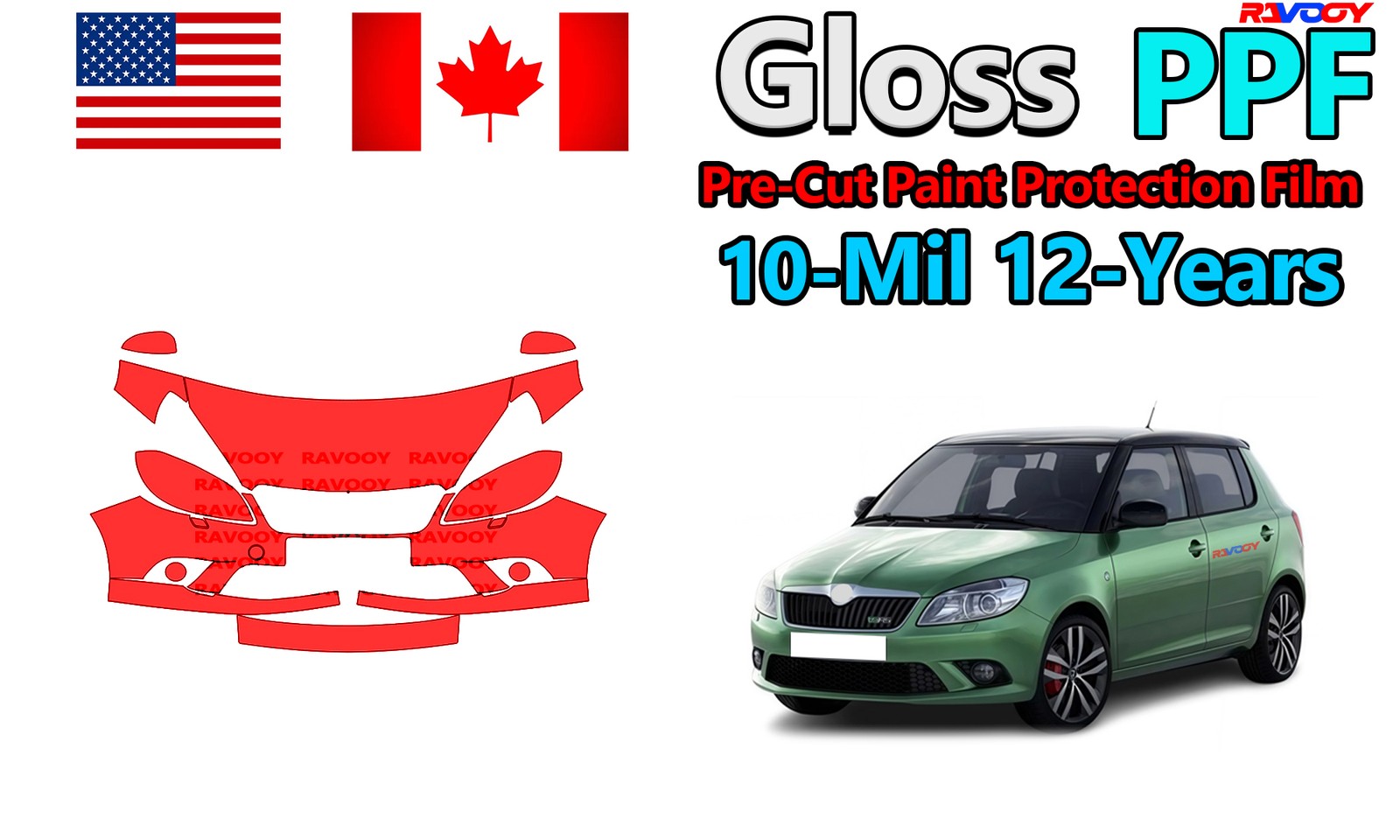 reCut PPF Paint Protection Film For Skoda Fabia vRS Estate-Hatch 2010-2014
