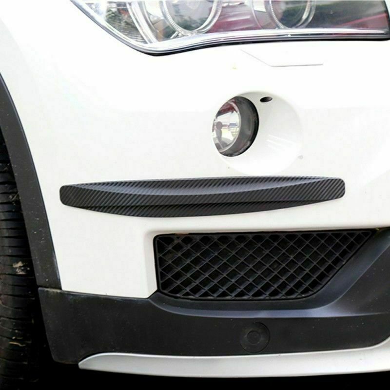 2Pcs Car Bumper Guard Carbon Fiber Anti-rub Strip Body Corner Protector Adhesive