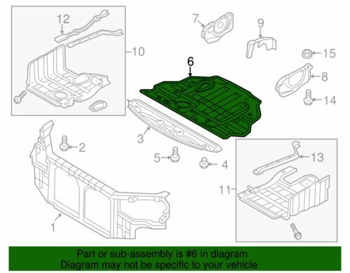 Genuine Hyundai 2011-2014 Sonata Engine Under Cover Assembly 29130-3S100