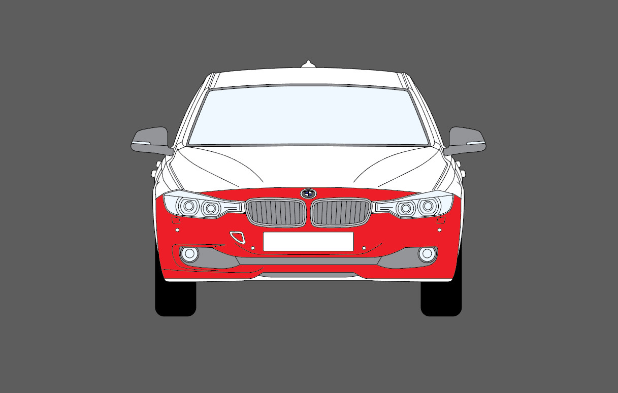 Fit BMW 3-Series 12-19 CLEAR Front Bumper Stone Chip Guard Paint Protection Film