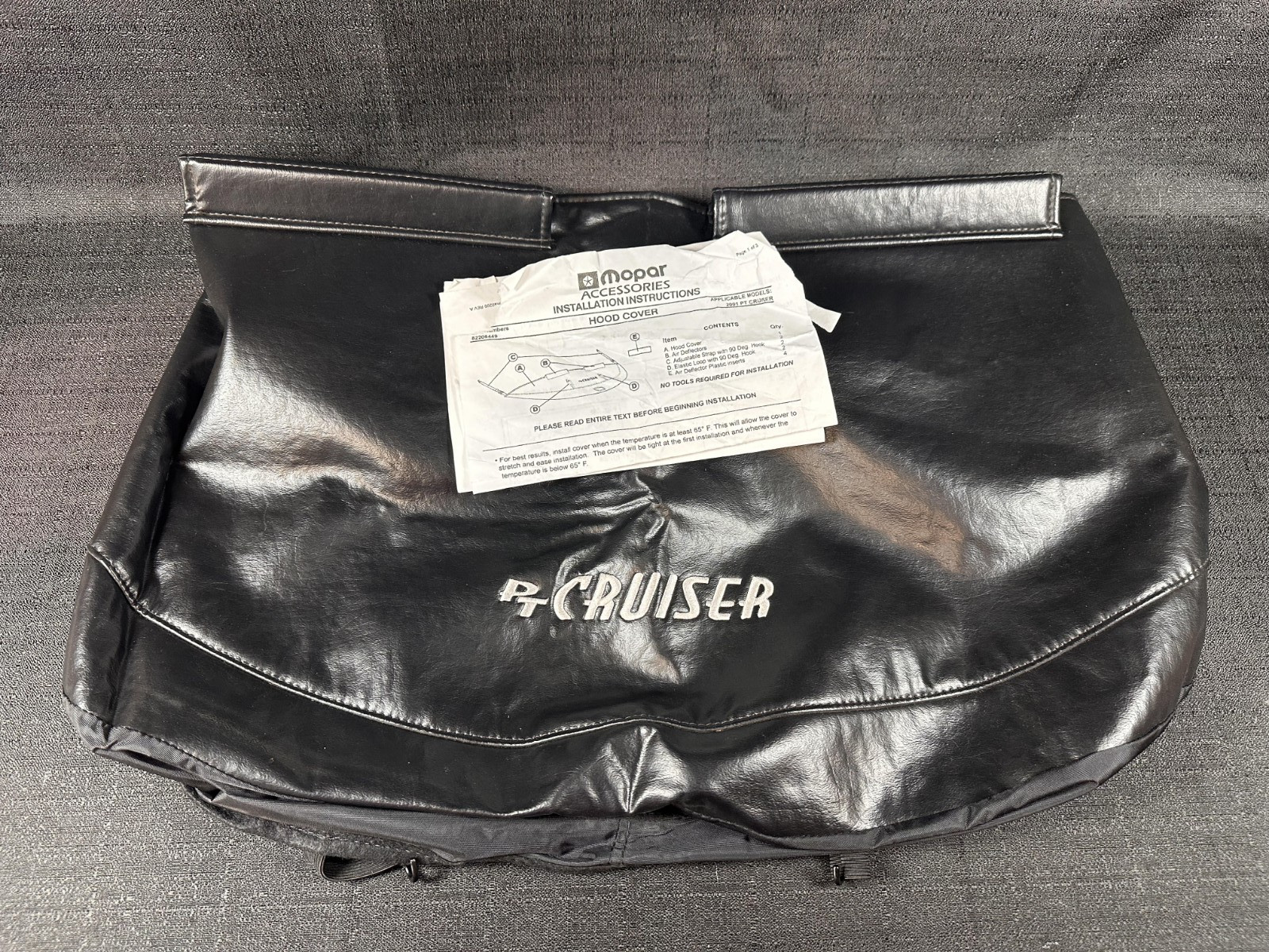 OEM Mopar 2001 Chrysler PT Cruiser Hood Cover Car Bra Leather Vinyl 82205449