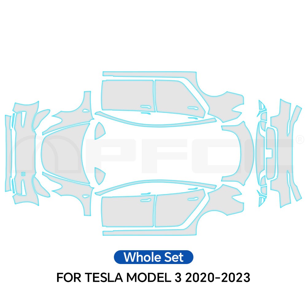 For Tesla Model 3 2020-2023 PreCut Paint Protection Film Gloss Full Car Bra PPF