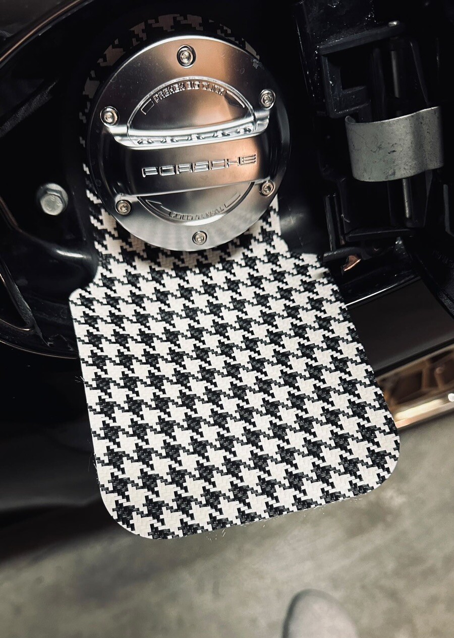 Houndstooth Pepita Fuel Gas Bib Fits Porsche 911 964 993 997 Over Filler Style