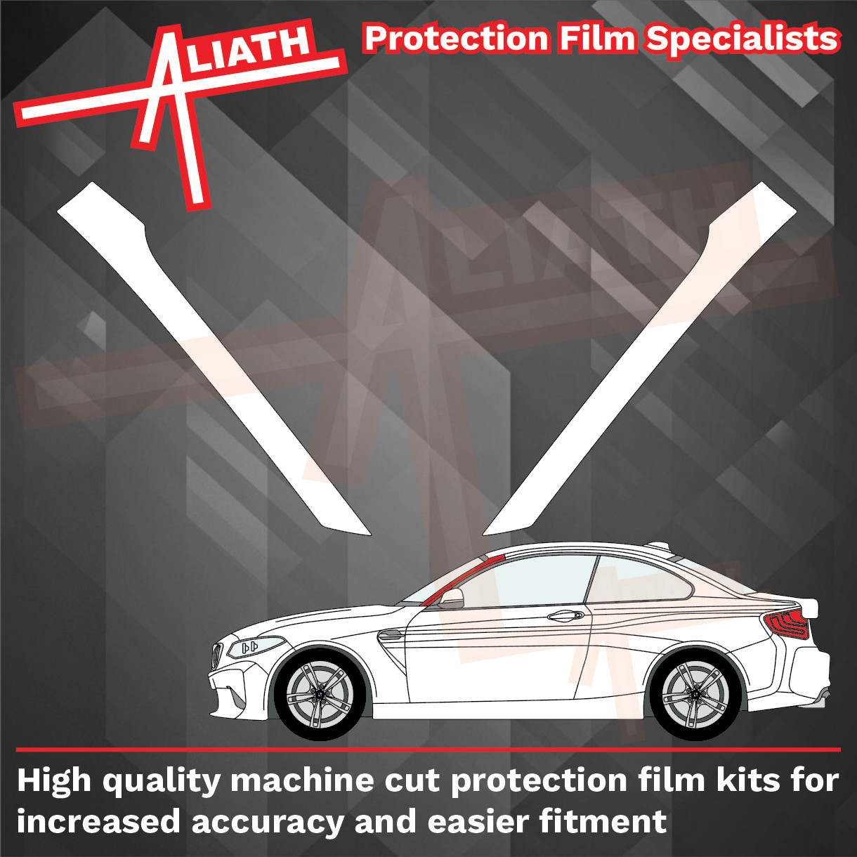 Fit BMW 2-series M2 16-21 A-pillars CLEAR Stone Chip Guard Paint Protection Film