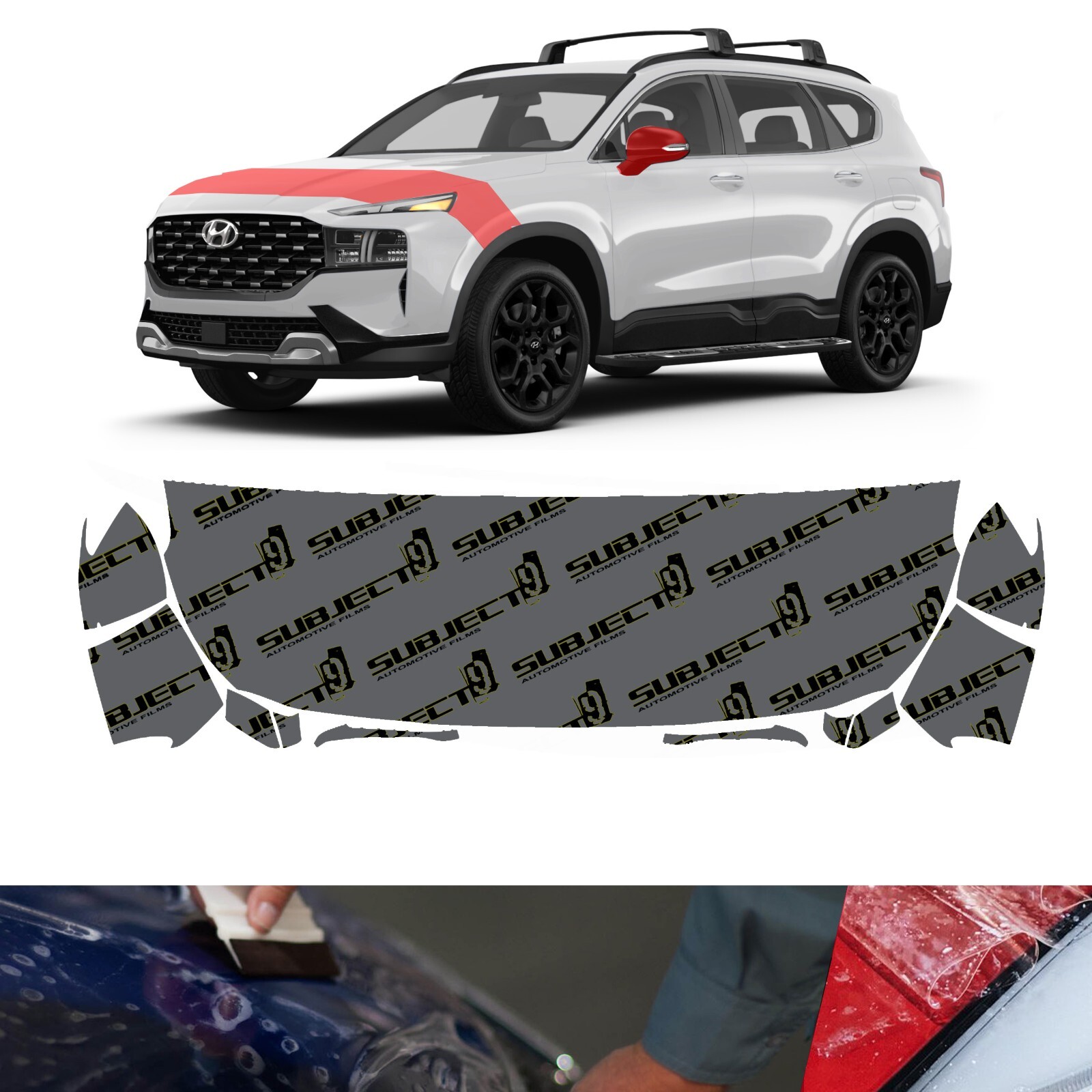 21-23 Santa Fe XRT Pre-Cut Hood Fender Paint Protection Clear Film PPF bra wrap
