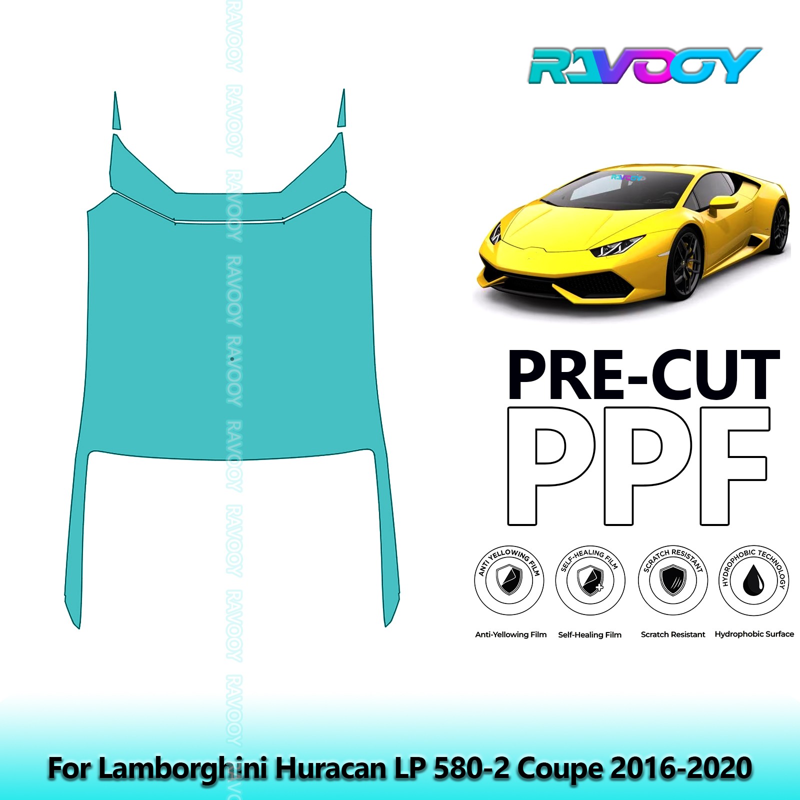 PreCut Paint Protection PPF Kit For Lamborghini Huracan LP 580-2 Coupe 2016-2020