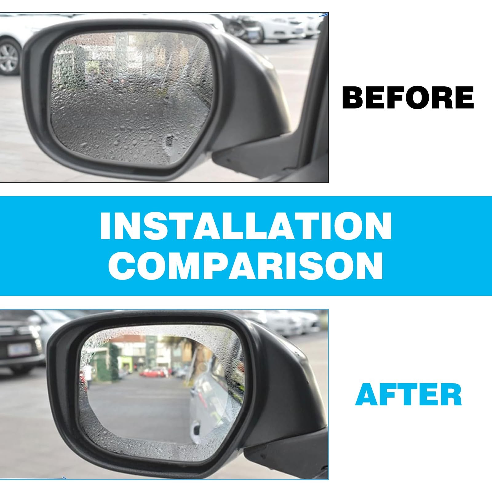 Titgoes 1 PC Car Rearview Mirror Rain Film, Rainwater Drainage HD Transparent