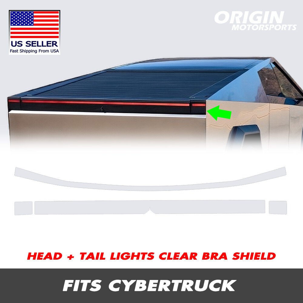 For 2024-2025 Cybertruck Front Light Bar + Tail Lights PPF Clear Bra Film Cover