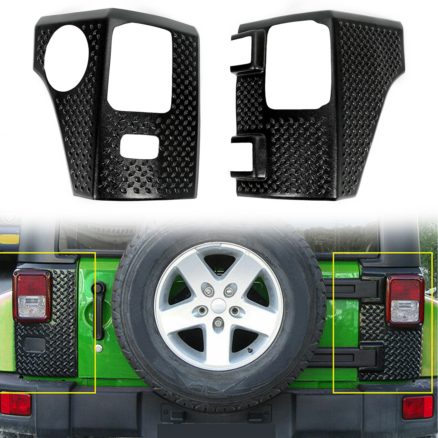 Jeep Wrangler JK Rear Corner Guards Body Armor Cover 4 Door 07-18