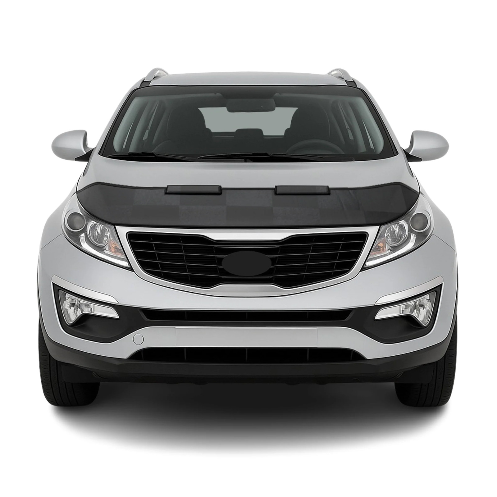 Car Bonnet Mask Hood Bra for Kia Sportage 2011-2016 Black Chequered 1 Pc