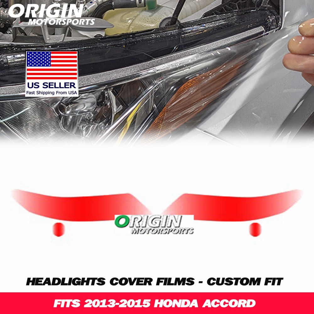 PreCut Headlights Protection Clear Covers Bra Film Kit PPF Fits 2013-2015 ACCORD