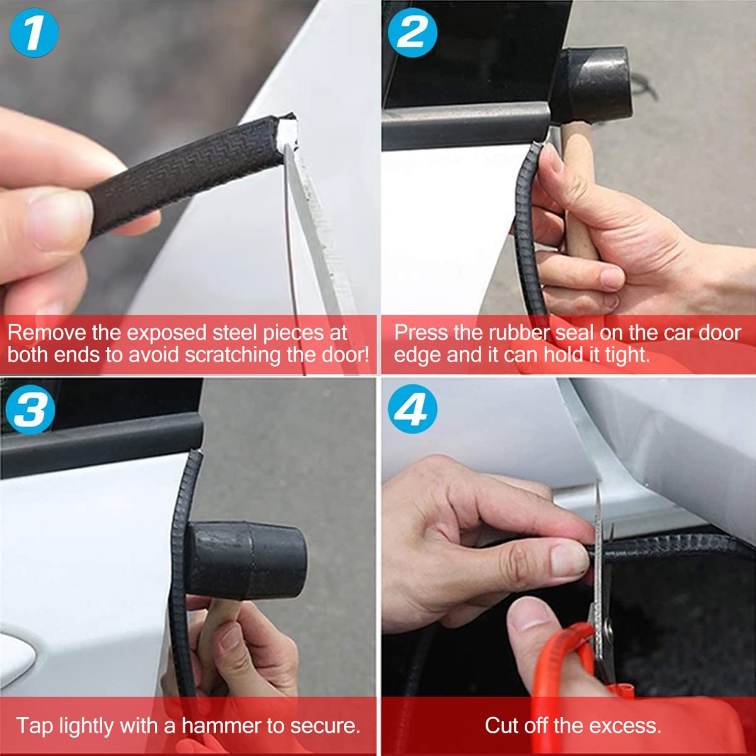 MYFAMIREA 33Ft(10M) Long Car Door Edge Guards, U Shape Trim 33FT, Black