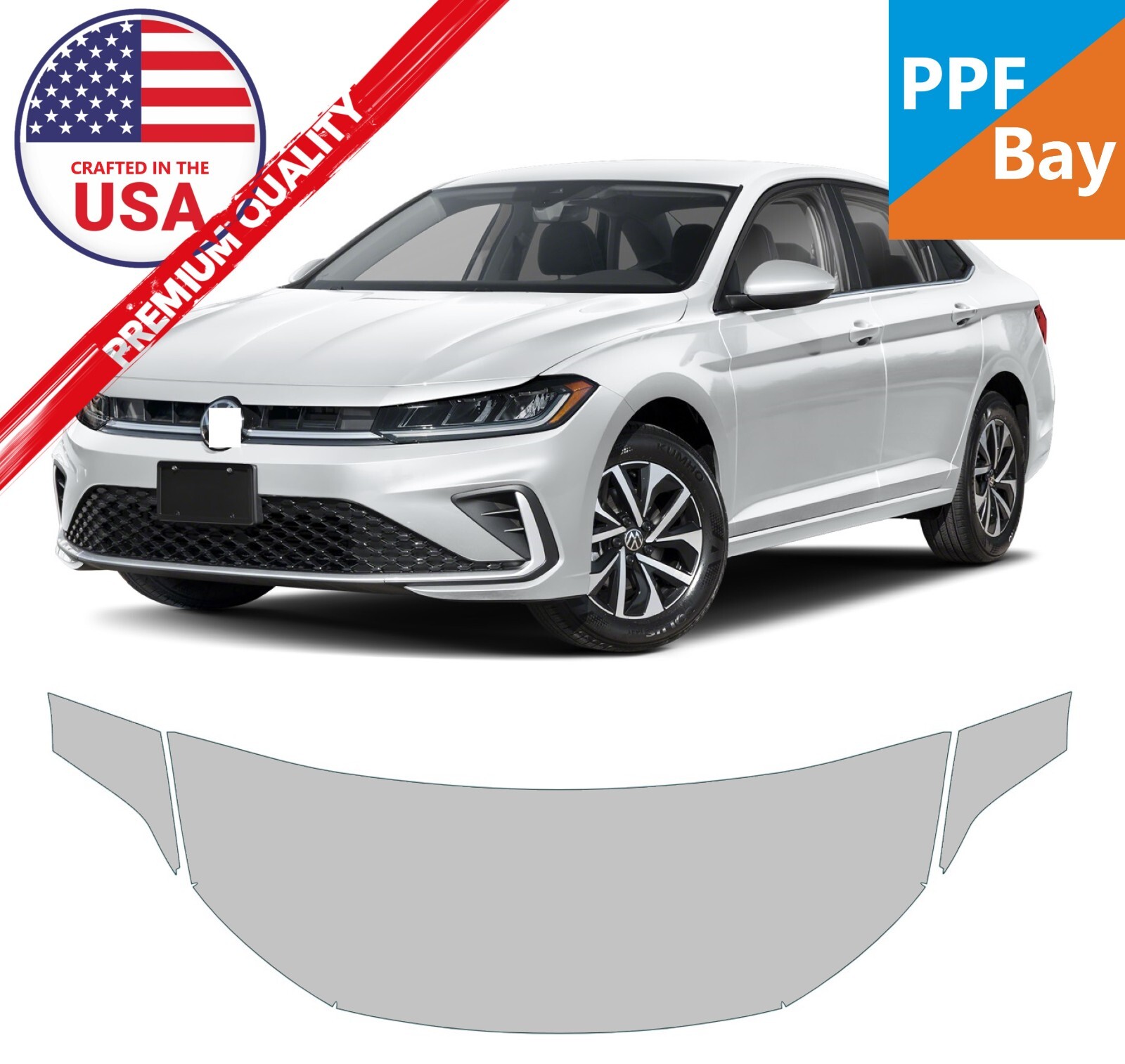 For Volkswagen Jetta 2025 Hood 24″/Fender Paint Protection Film PreCutKit PPF